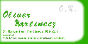 oliver martinecz business card